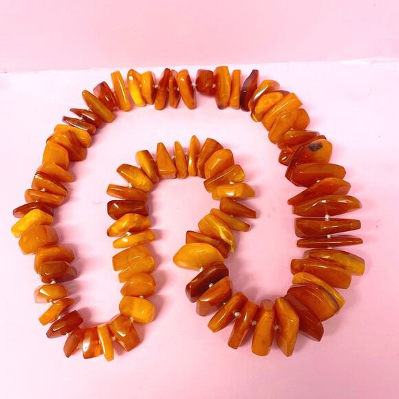Vintage Baltic Amber Butterscotch Beaded Necklace 24 Inches - Picture 7 of 7
